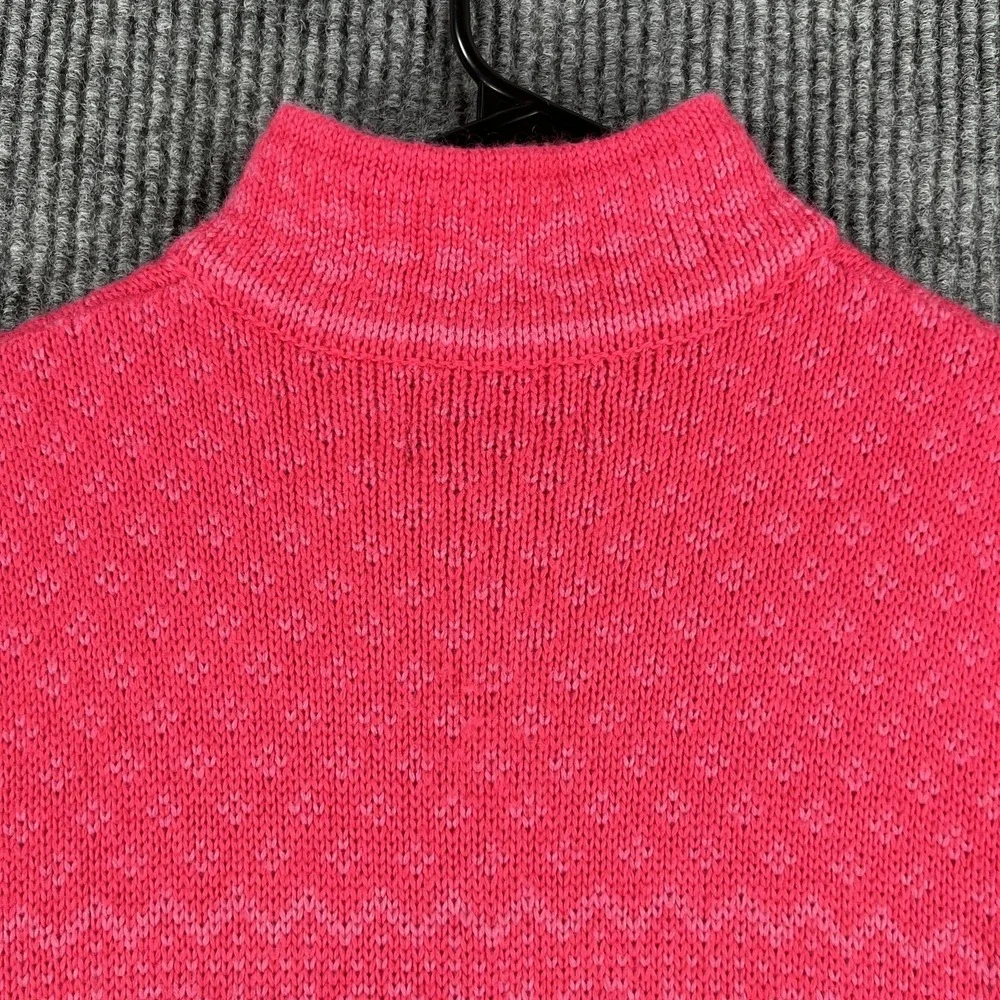 Obermeyer Sweater Womens Medium Pink Mimi 1/4 Zip Fair Isle‎ Ski Wool Blend - Picture 13 of 13